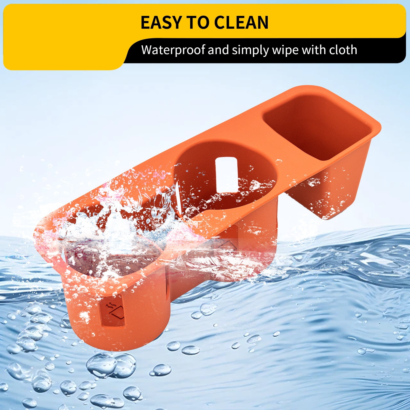 Cup Holder Compatible with 2022-2025 2026 Ford Maverick Cup Holder Silicone Insert Center Console Drink Holder Silicone Orange Bottle Holder Interior Decoration for 2024 Maverick Accessories