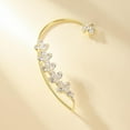 thumbnail image 4 of HAHDAXIA Rhinestone Ear Cuff Earrings for Women No Piercing Leaf Ear Clip Crystal Leaf Ear Wrap Earrings Leaf Cuff Earrings Hypoallergenic Leaf Ear Climber Earrings, 4 of 6