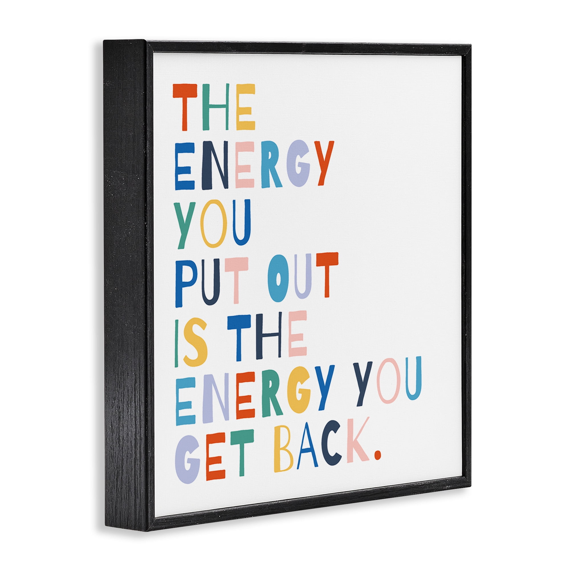 Stupell Industries Motivational Rainbow Phrase Inspirational Painting Black Framed Art Print Wall Art, 24 x 24