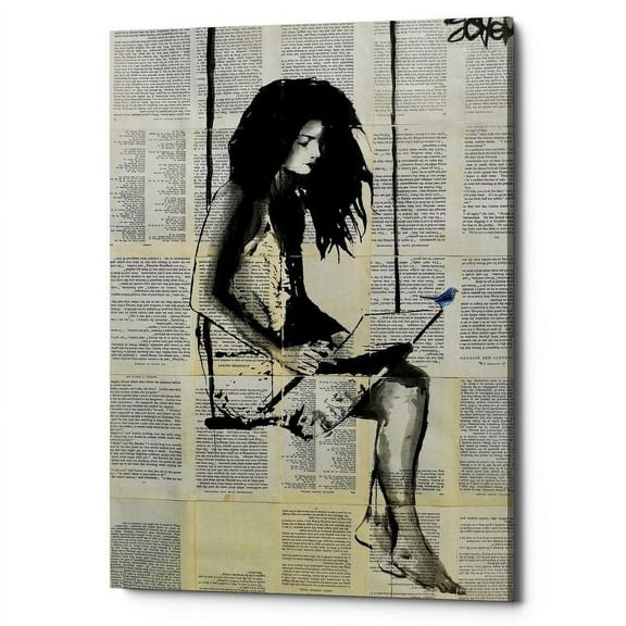 Epic Graffiti "Spell" by Loui Jover, Giclee Canvas Wall Art - Blue 26" x 40"