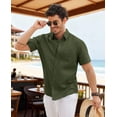 thumbnail image 5 of COOFANDY Men' Button Down Short Sleeve Shirt Casual Cotton Summer Beach Wedding Linen Shirts with Pocket, 5 of 6