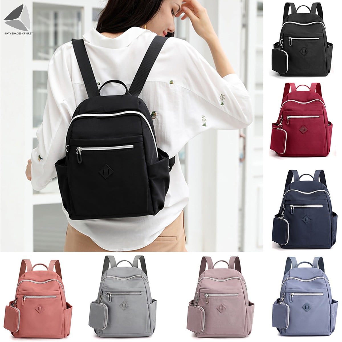 Ambiguity Ladies Backpacks Travel,Backpack Doubles Shoulder Imitation Marble Pattern Female Bag Casual Soft Bread 17x10x18cm 