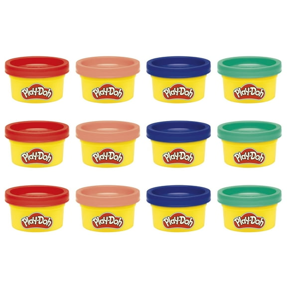 Play-Doh PD, paquete compartible, latas de 28 g, 12 unidades, 4 colores