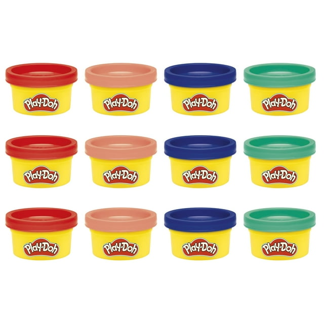 Play-Doh PD, paquete compartible, latas de 28 g, 12 unidades, 4 colores