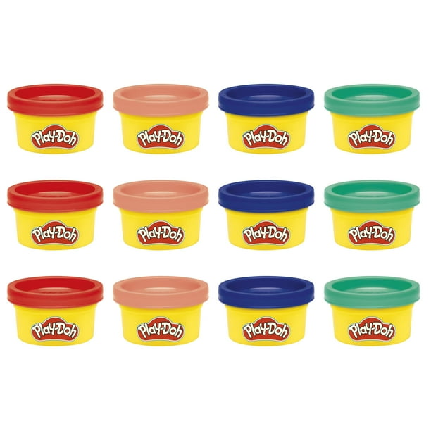 Play-Doh PD, paquete compartible, latas de 28 g, 12 unidades, 4 colores