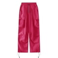 thumbnail image 5 of Gvdentm Womens Cargo Sweatpants Casual Baggy High Waisted Joggers Pants Sweat Pants with Pocket Hot Pink,2XL, 5 of 5