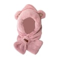 thumbnail image 2 of Rongfmy Winter Hat Scarf Set Funny Ear Protection Cap Shawl Wraps Hooded Hat for Cosplay Pink, 2 of 9