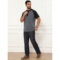 thumbnail image 5 of DARING DIVA Men's Raglan Henley Retro Short Sleeve Button Down T-Shirt M Dark Gray, 5 of 7
