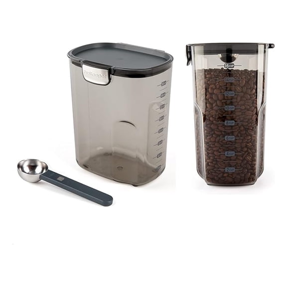 Airtight Food Storage Containers, ProKeeper  Kitchen Canisters with Magnetic Scoop - 2 Piece Set - Coffee, Baking & Pantry Organization