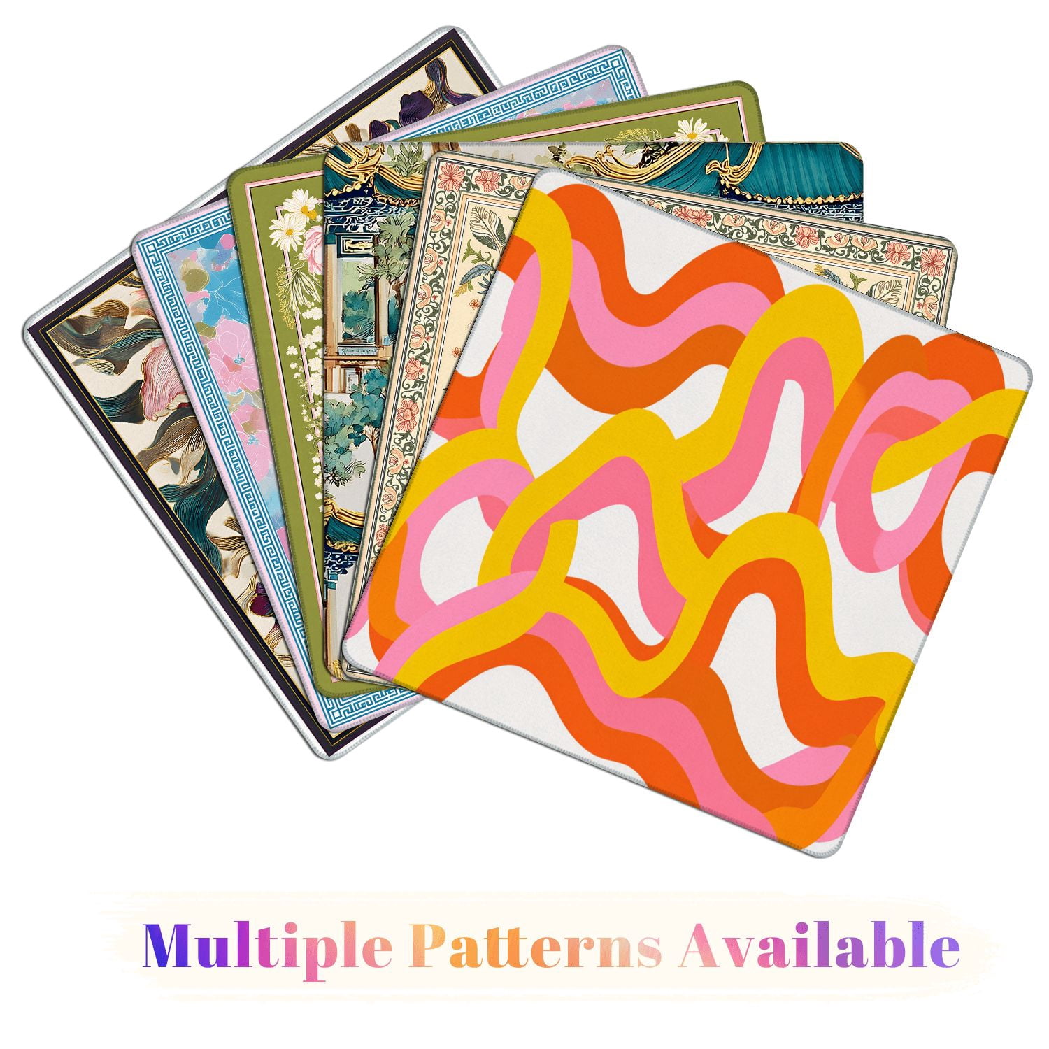 Mahjong Mat 31.5" x 31.5" Retro 60s style rainbow seamless pastel color stripes Non-Slip Noise Reduction American Mahjong Tiles Table Cover for Dominoes Poker Card Board Games Gift