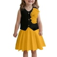 thumbnail image 3 of VBTAPA Girls Summer 2 Piece Outfits Sleeveless Button Down Vest with A-Line Cute Pleated Mini Skirt Yellow 6-7Years, 3 of 8