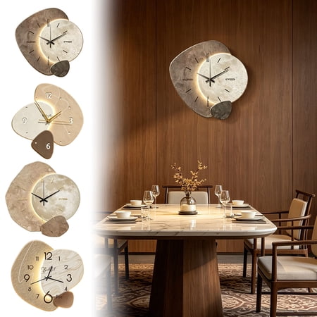Sentmoon Modern 12 in Silent Quartz Wall Clock Contemporary Non-Ticking Decorative Home Office Living Room Round Wall Watch Battery-Operated Minimalist Design Wall Decor