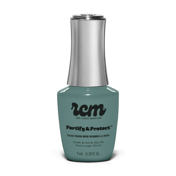 Red Carpet Manicure Fortify & Protect Dusty Teal Crème Gel Polish for Strong, Healthy Nails - Infused with Vitamin A & Biotin - (Boundary Breaker) Led Nail Gel Color, 0.3 Fl Oz