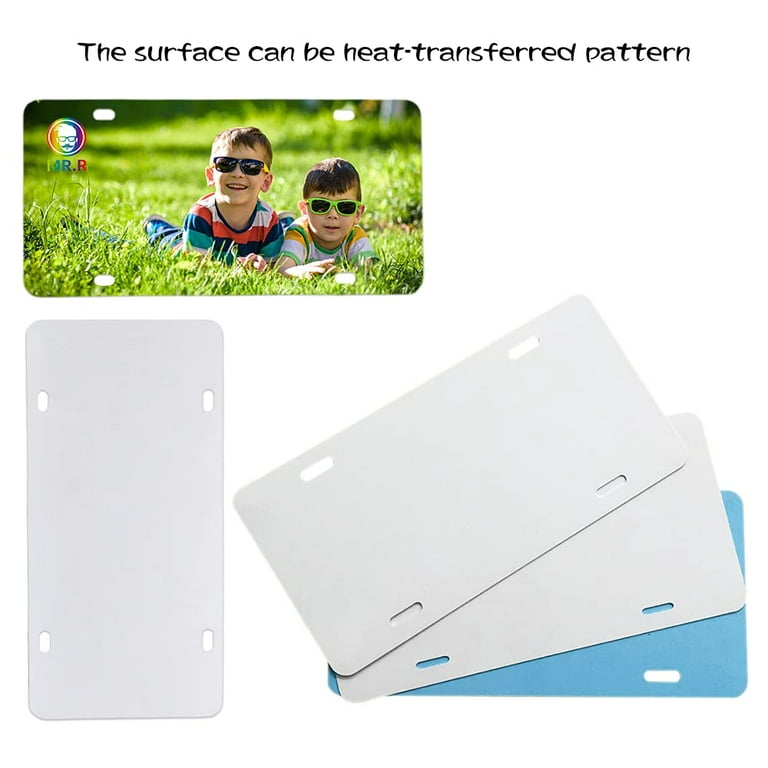 4 Pcs Sublimation License Plate Blanks, Aluminum Metal Car License Plate  Label, DIY Picture Thermal Transfer Blank Sublimation for Customized Design