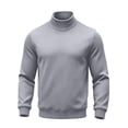 thumbnail image 4 of Mens Turtleneck Sweatshirt Long Sleeve Warm Regular Fit Casual Fall Winter Pullover Tops Gray XL, 4 of 9
