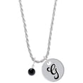 thumbnail image 1 of Delight Jewelry Crystal Black Channel Drop Silvertone Script Initial Disc - G - Charm Necklace, 20"+3", 1 of 4