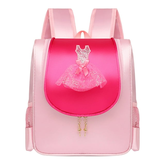 Bolsa de ballet Mochilas de danza de ballet Bolsa de gimnasio portátil y ligera Mochila de ballet rosa con rojo
