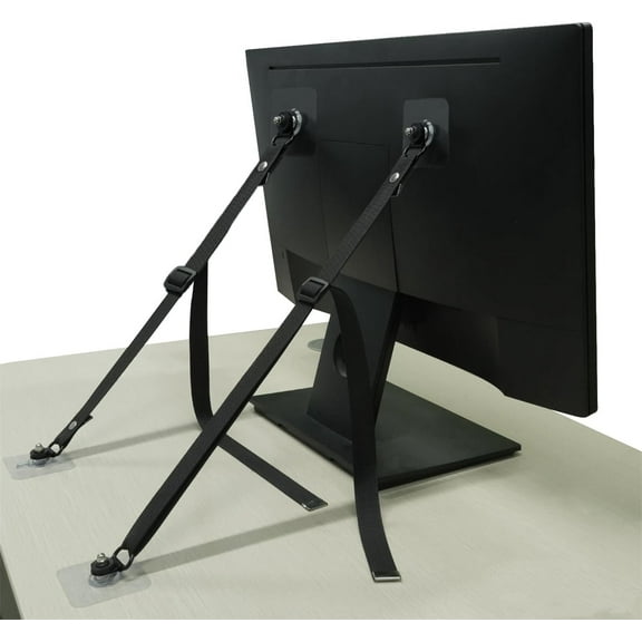 Adhesive Adjustable TV Safety Straps 2 Pack with 4 Nut Sticker, GIXUSIL No Drill Anti Tip TV Wall Anchor Straps for Flat Screen for Baby Proofing, Wall, Cabinet, Furniture Stand Or Desk