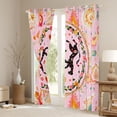 thumbnail image 3 of Feelyou Leopard Black Out Curtains, Pink Boho Flower Leaf Curtains Pack of 2 (42x63 Each), 3 of 6