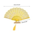 thumbnail image 2 of Unique Bargains Tassel Folding Fan 1 Pc for Weddings Parties Yellow, 2 of 5
