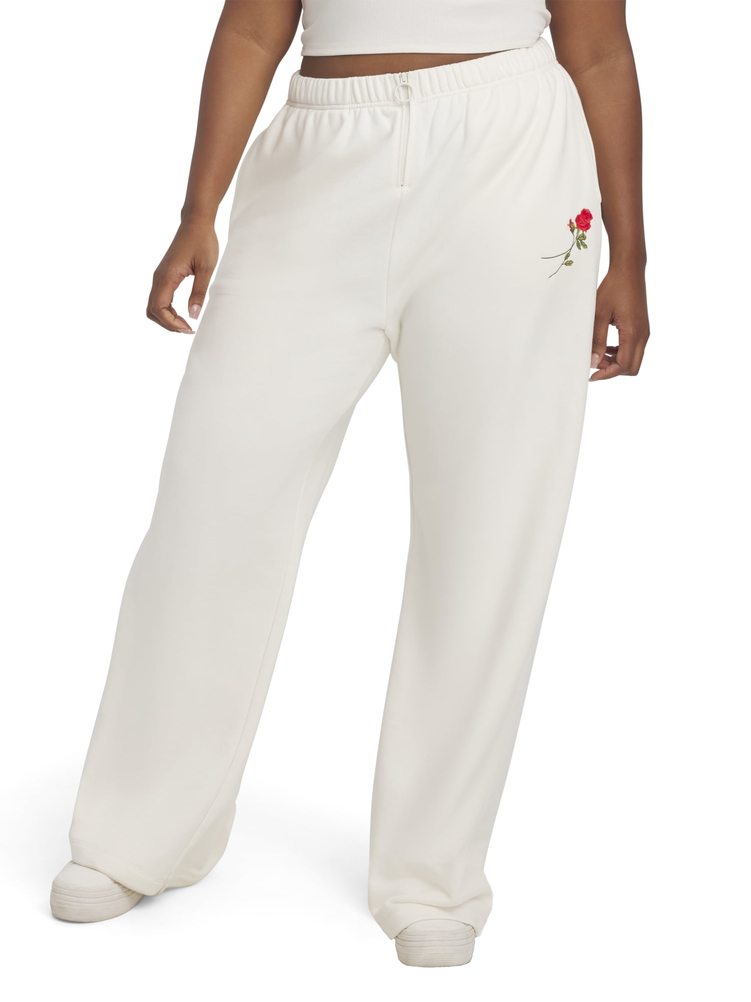 Mills by Millie Bobby Brown Women's Fleeced Terry Wide Leg Pants, Sizes XXS-XXL