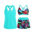 thumbnail image 2 of UDAUDU 3 Piece Women's Tankini Swimsuits Tummy Control Bathing Suits Swim Tank Top with Bra Boy Shorts Teen Swimwear 2026 Swimsuits for Women Blue M, 2 of 7