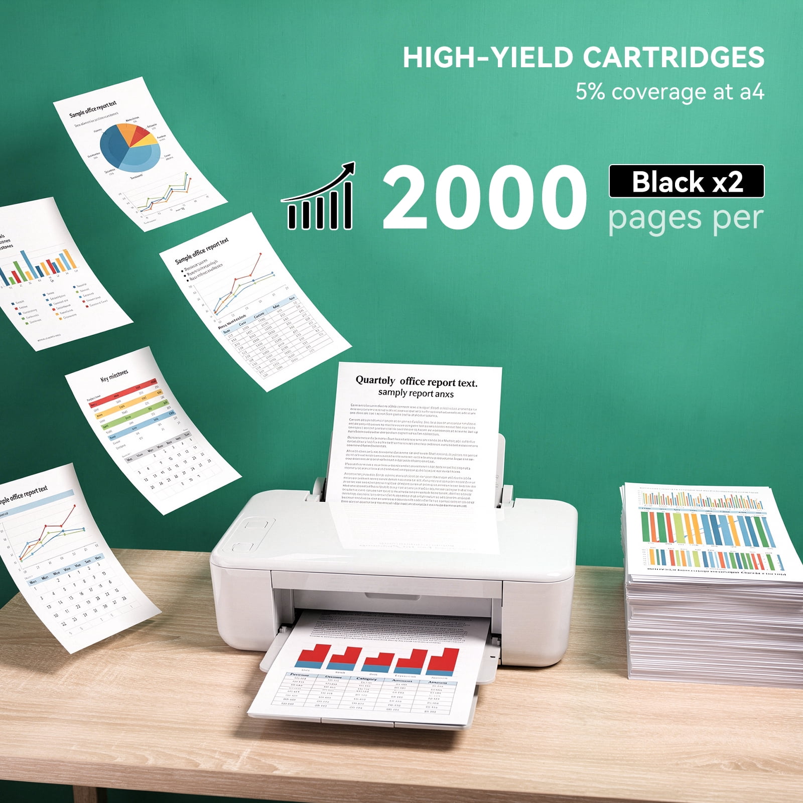 952XL Ink Cartridges 2 Black Compatible with HP  952 Ink cartridges for HP Ink 952  & OfficeJet Pro 8720, 7740, 8710, 8210 Printers Ink
