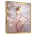 thumbnail image 2 of Designart "White Pink Magnolias love expression" Floral Floater Framed Wall Art Print, 2 of 7