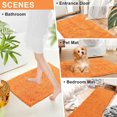 thumbnail image 3 of Asunby Orange Bathroom Rugs – Soft, Absorbent Chenille Mats with Non-Slip Rubber Backing, Quick-Dry and Machine Washable for Bathroom, Kitchen, Shower, and Sink – 16” x 24”, 3 of 10