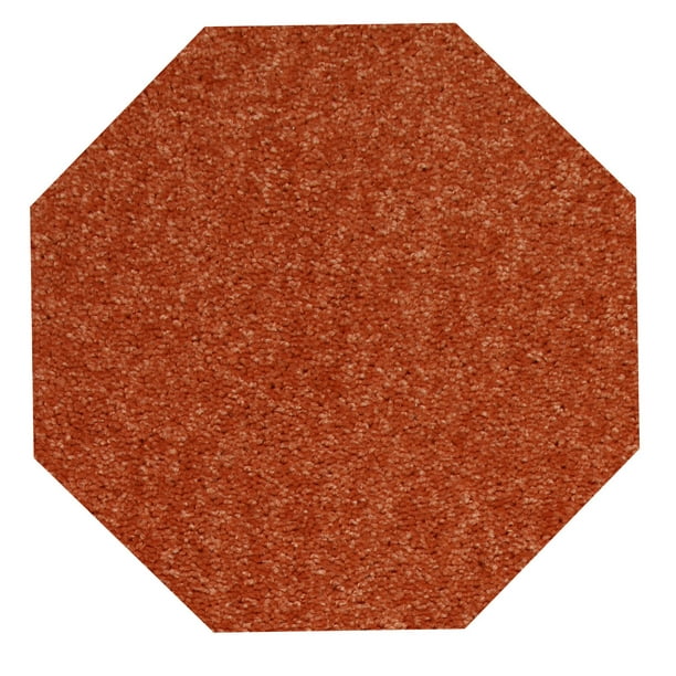 Home Queen Solid Color Octagon Shape Rust 12' Octagon Area Rug