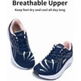 thumbnail image 6 of JOYFON Wide Toe Box Shoes for Women Arch Support Walking Tennis Sneakers Orthotic Leather Shoes for Bunions, Plantar Fasciitis NavyPink Size 8, 6 of 7
