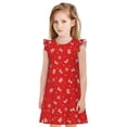 thumbnail image 1 of Fotbe Christmas Vestido de Dormir para Niñas de 3 a 10 Años, Mangas Cortas, Estilo Princesa, Pijama Camisón con Mangas Voladas-XX-Large, 1 of 6