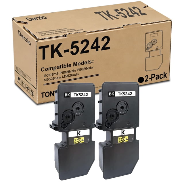 Cartucho de tóner Derzio TK-5242 negro compatible, paquete de 2