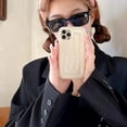 thumbnail image 2 of for iPhone 13 Pro Max Case 6.7 Inch, Cute 3D Striped Pattern Phone Case Soft Silicone Case for Women Girls Boys Luxury Plated Glossy Shockproof Air Cushion Back Cover, Beige, 2 of 7