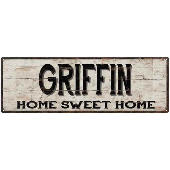 GRIFFIN Rustic Home Sweet Home Sign Gift 6x18 Metal Decor 206180084114
