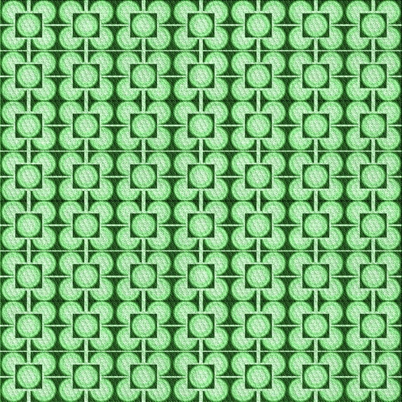 Ahgly Company Indoor Square Patterned Jade Green Area Rugs, 5' Square