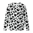 thumbnail image 4 of Womens Sweatshirt Tops Spring Fashion Drop Shoulder Cow Printed Long Sleeve Loose Fit Round Neck Casual Sweatshirt for Women Sweatshirts Pullover Fall Tops, 4 of 4