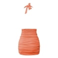 thumbnail image 4 of RUTAYY Women's Dress Casual Solid Color Halter Sleeveless Bodycon Backless Party Wear Soft Comfortable Playful Vacation Dresses, 4 of 9