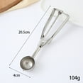 thumbnail image 4 of Zhuge Juego de cucharas para helado, 3 piezas de acero inoxidable, incluye gatillos para cucharas de helado de tamaño grande, mediano y pequeño, cuchara para melón (cuchara para galletas), 4 of 4