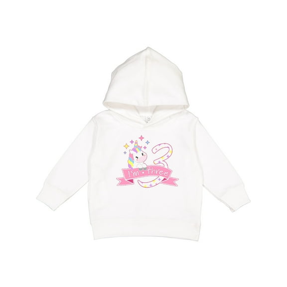 Inktastic I'm Three Cute Unicorn 3rd Birthday Toddler Hoodie