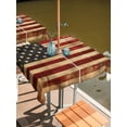 thumbnail image 2 of Square Outdoor Tablecloth with Umbrella Hole American Flag Outside Table Cloth Waterproof Patio Table Cover Retro USA Flag Blue Red Vintage Wooden Zipper Tablecloths for Picnic Camping 54x54 Inch, 2 of 8