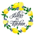 thumbnail image 3 of Gango Home Decor Lovely White, Green & Blue Lemon Berry "Bless This Kitchen" & "Eat Drink Love" Sign Set; Two 12x12in Art Prints in Black Frames, 3 of 6
