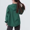 thumbnail image 5 of Women's Lightweight Hooded Jacket Long Sleeve Zip Up Breathable Solid Color Outerwear with Pockets Army Green XXL, 5 of 8