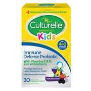 Culturelle Kids Immune Defense Probiotic Chewables with Elderberry, Mixed Berry, 30ct