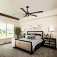 thumbnail image 4 of Vaczon 60" Industrial Matte Black Large Smart DC Motor Ceiling Fan with Light and Remote, APP Control, 4 of 17