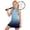 Z-Sky Blue87, variant on CAIVO Child Girls Athletic Dress Summer Fashion Gradient Sleeveless Zipper Stand Collar Kids Mini Tennis Shift Dresses For Sportswear