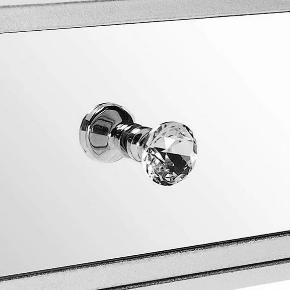 Bonnlo Mirrored Nightstand Set of 2, End Table, Small Modern Bedside Table/Night Stand with Drawer for Bedroom Living Room, Silver