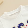 thumbnail image 5 of BemeyourBBs Toddler 4th of July USA Tee Shirts Baby Girl Boy Fourth of July Short Sleeve Letter Embroidery Tops T-Shirts, 5 of 8