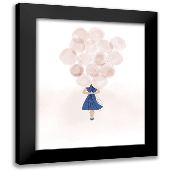 Quach, Anna 12x14 Black Modern Framed Museum Art Print Titled - Balloon Gal