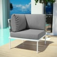 thumbnail image 3 of Modway Harmony Outdoor Patio Aluminum Corner Sofa in White Gray, 3 of 6